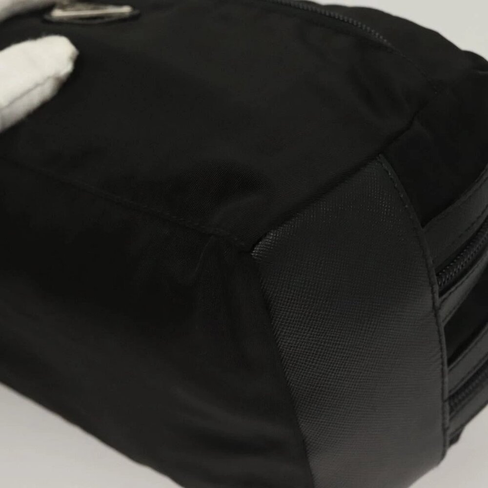 PRADA Clutch Bag Nylon Leather Black Silver Auth ki5843 - Picture 11 of 16